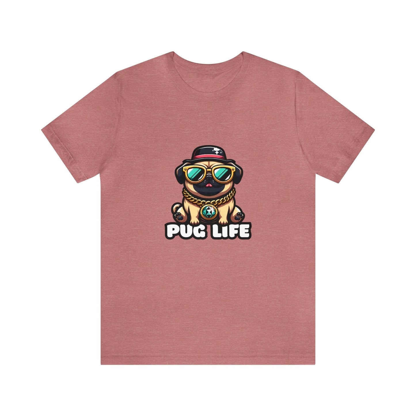 Pug Life - Pug T-shirt Heather Mauve / S