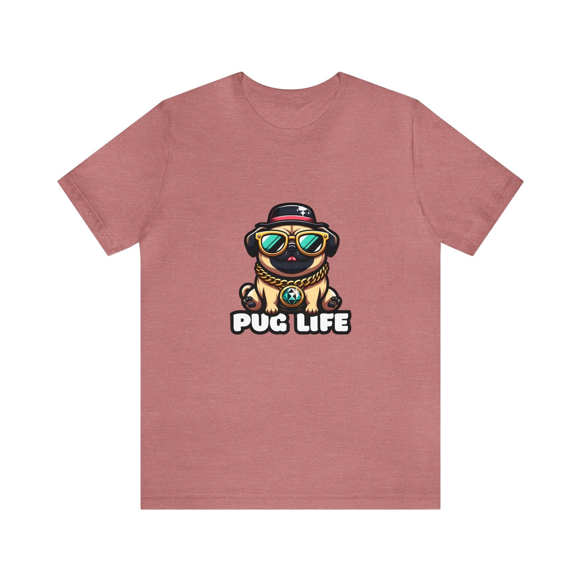 Pug Life - Pug T-shirt Heather Mauve / S