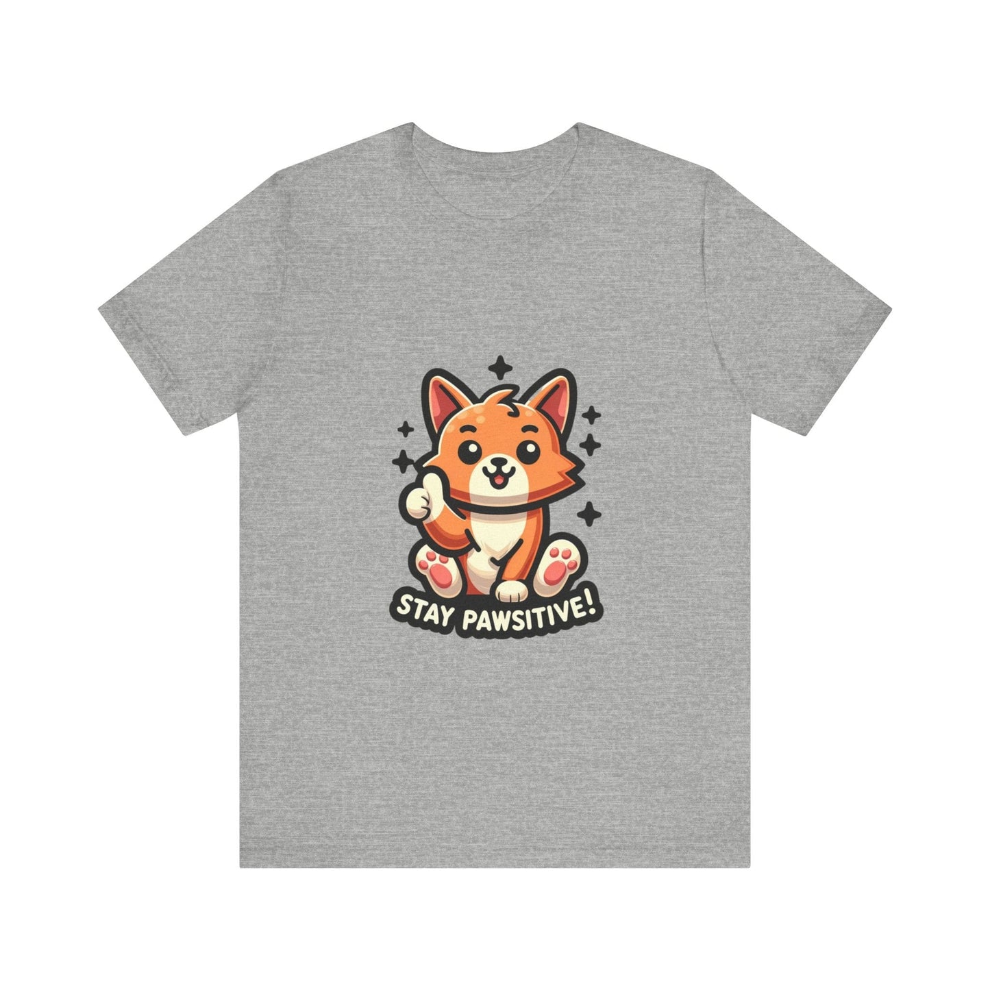 Stay Pawsitive - Cat T-shirt Athletic Heather / S