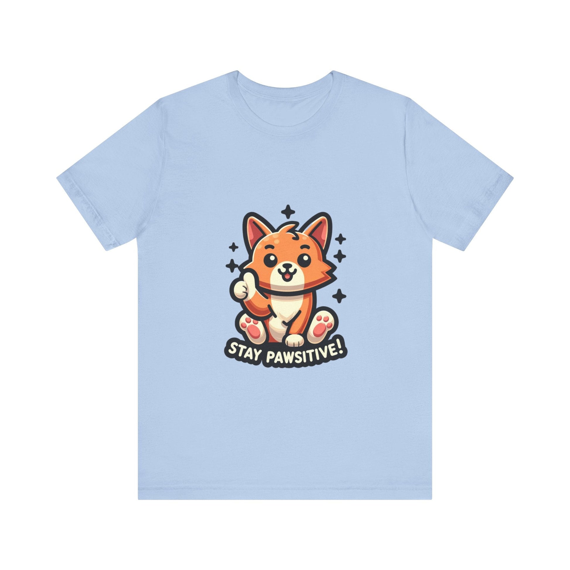 Stay Pawsitive - Cat T-shirt Baby Blue / S