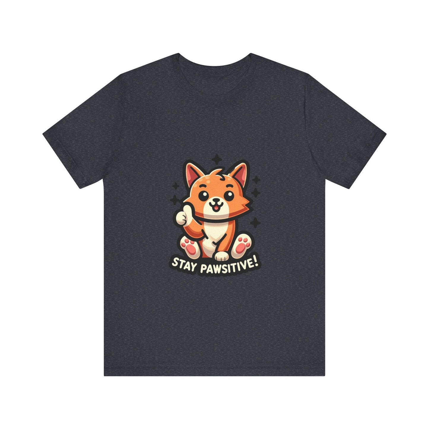 Stay Pawsitive - Cat T-shirt Heather Navy / S
