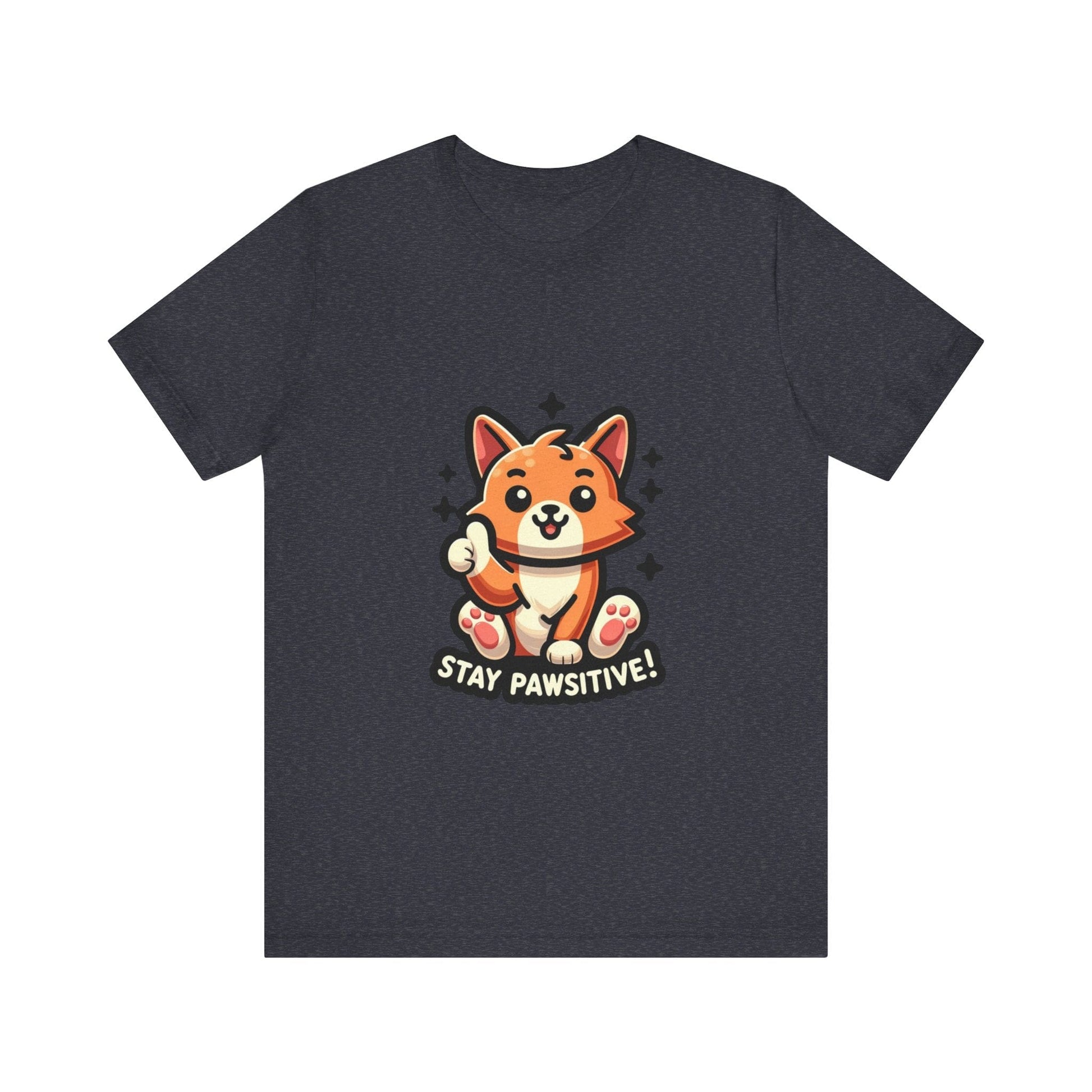 Stay Pawsitive - Cat T-shirt Heather Navy / S