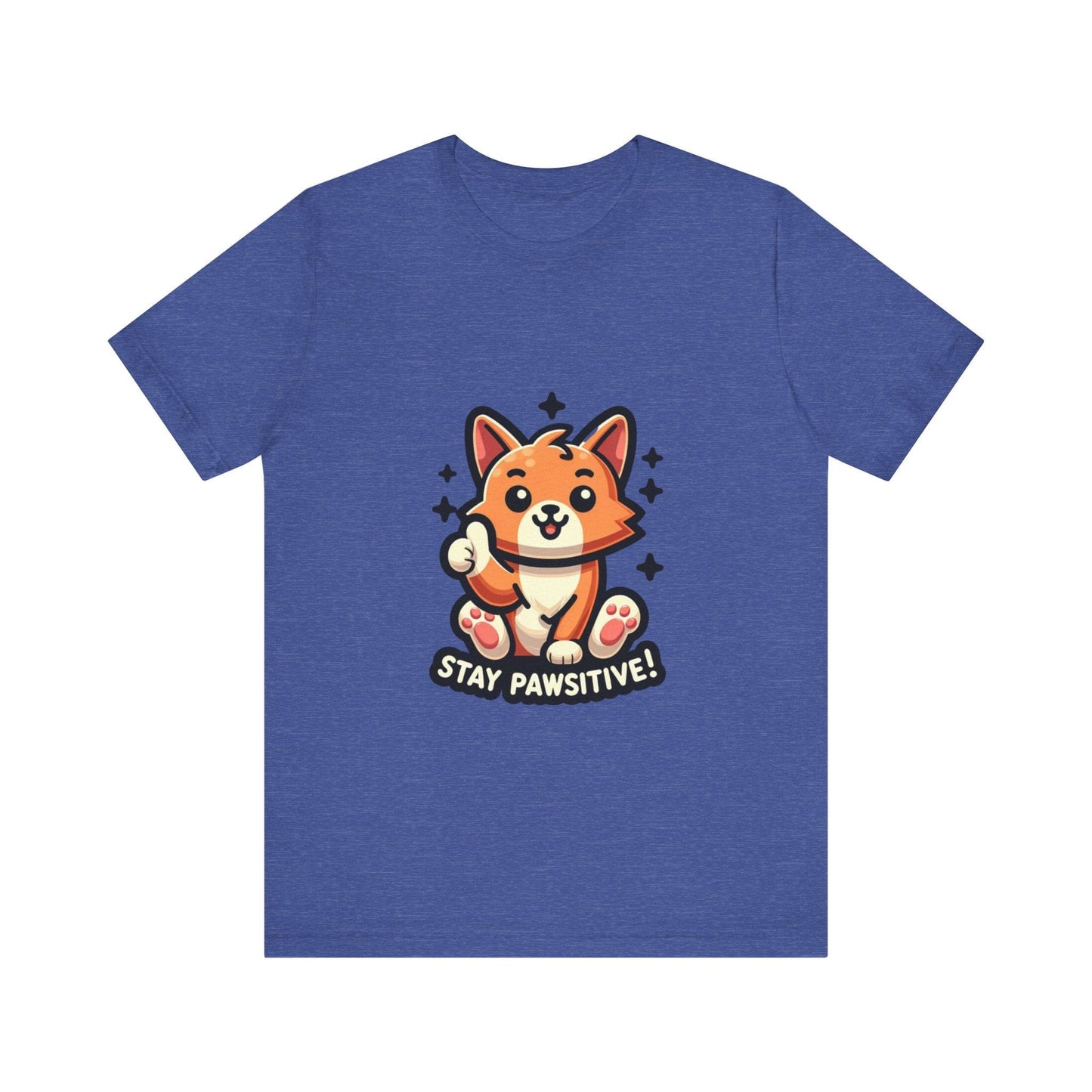 Stay Pawsitive - Cat T-shirt Heather True Royal / S