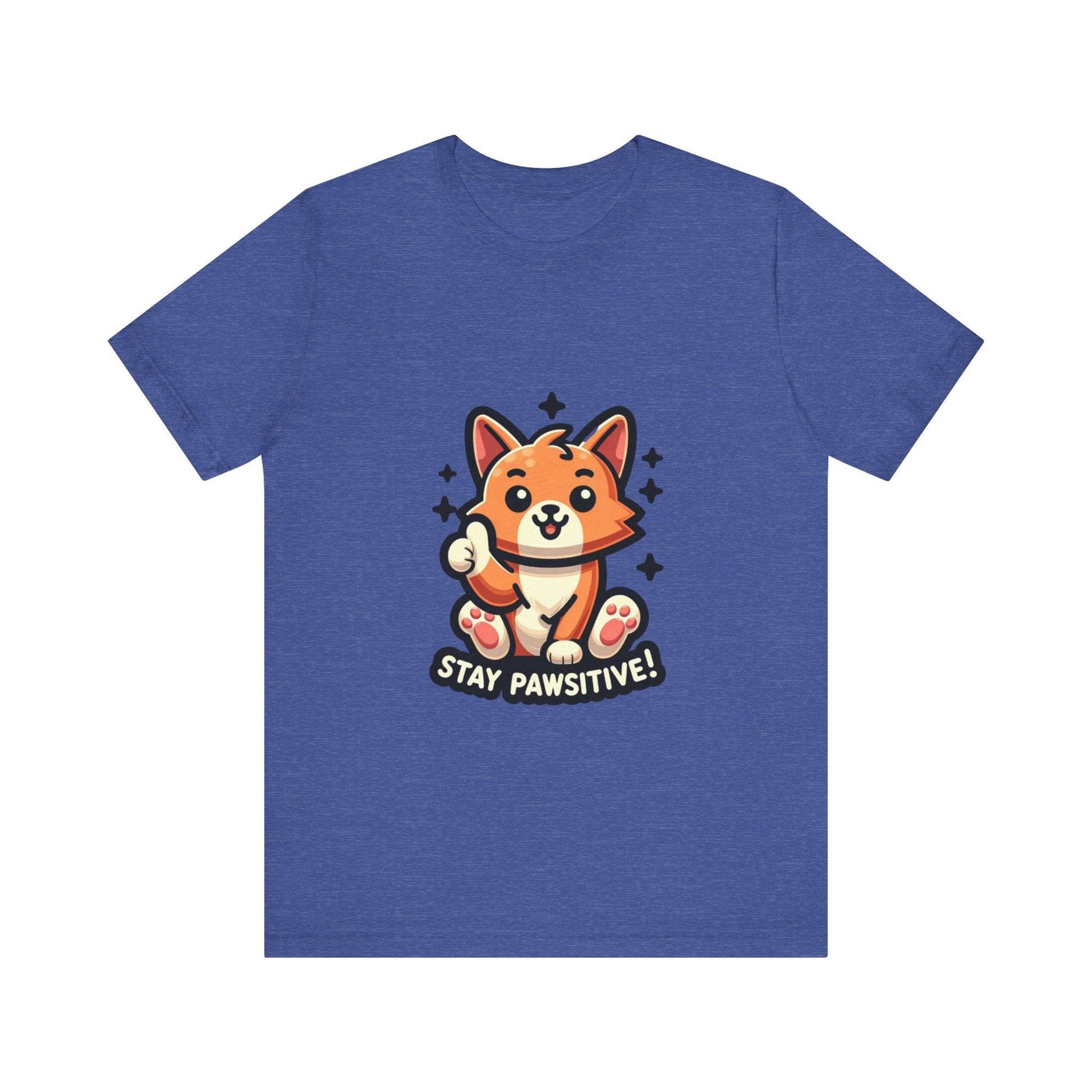 Stay Pawsitive - Cat T-shirt Heather True Royal / S