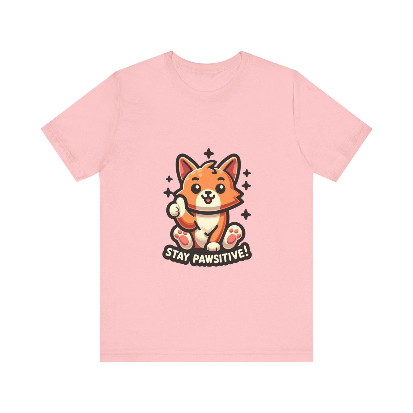 Stay Pawsitive - Cat T-shirt Pink / S