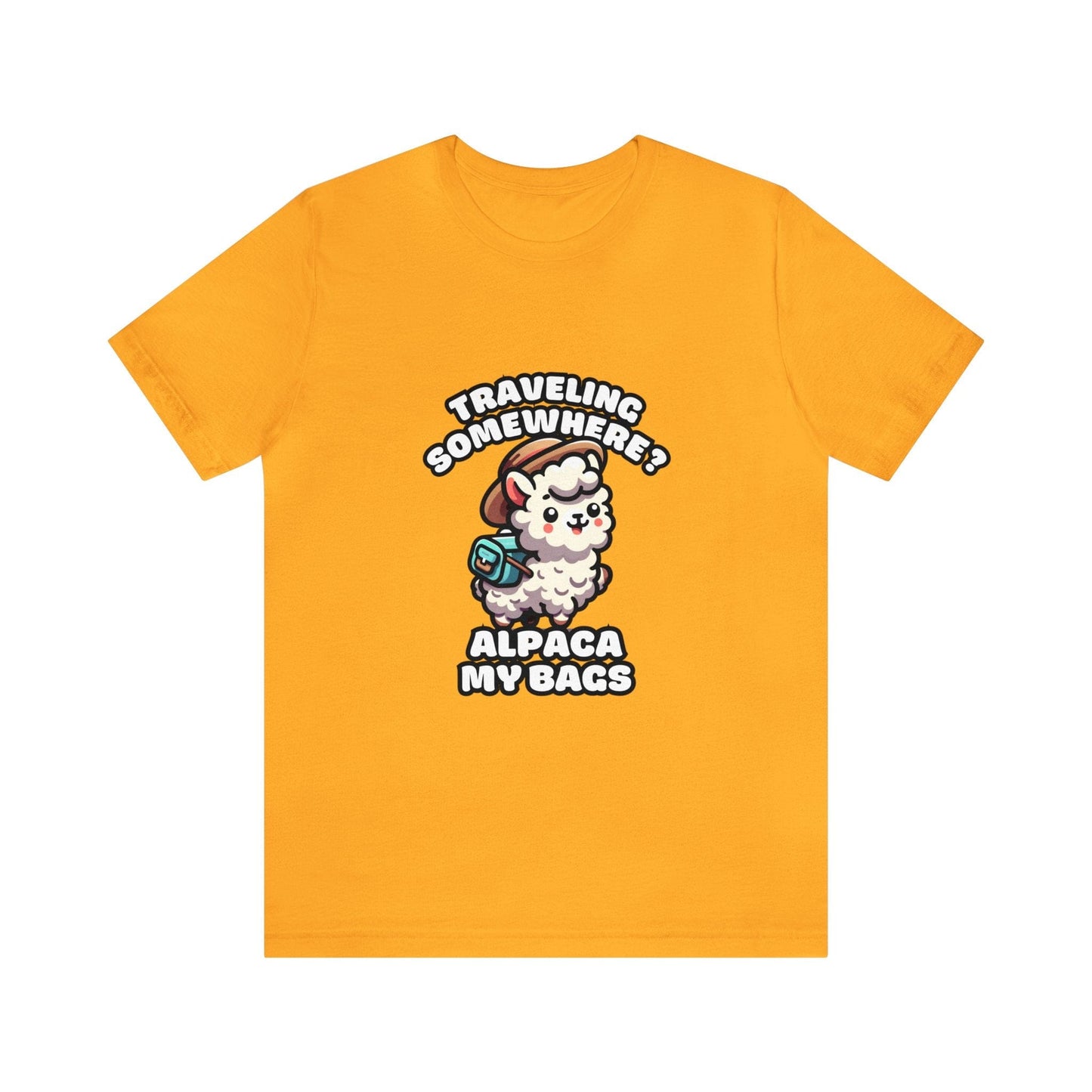 Traveling Somewhere? Alpaca My Bags - Alpaca T-shirt Gold / XS