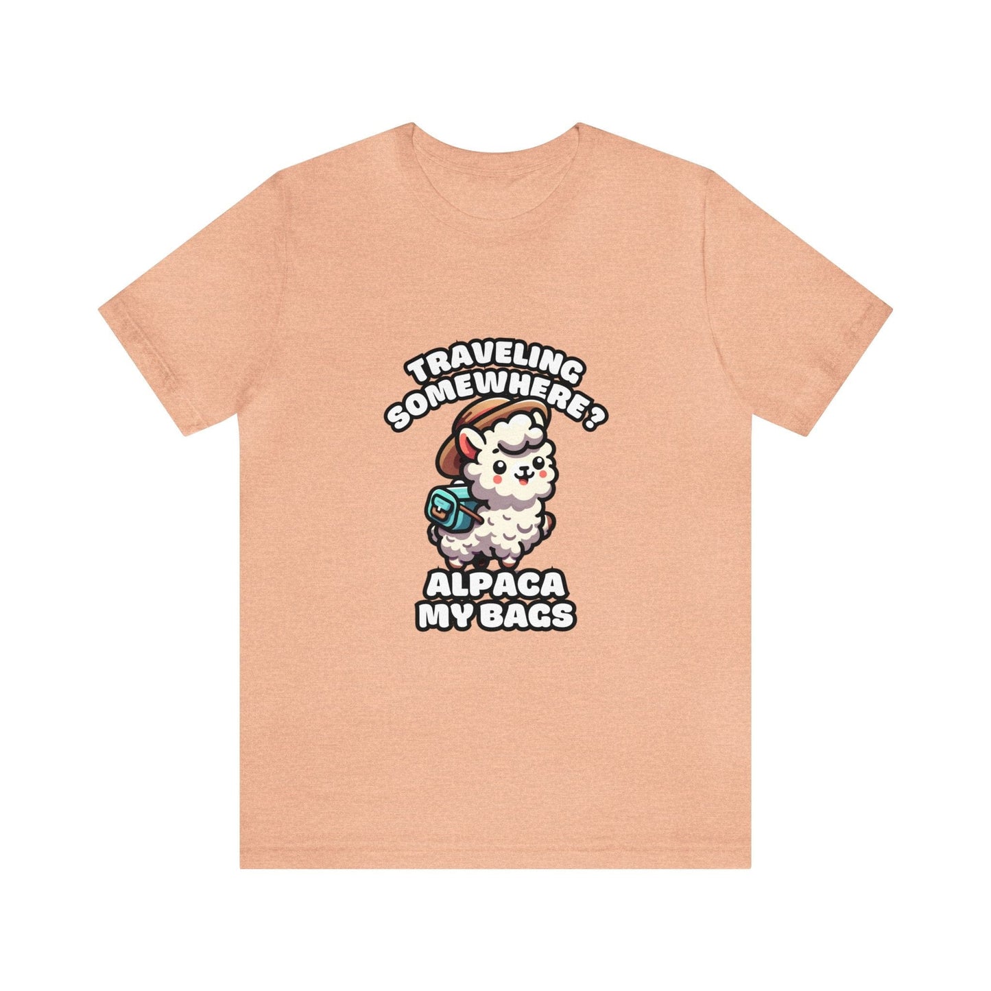 Traveling Somewhere? Alpaca My Bags - Alpaca T-shirt Heather Peach / S