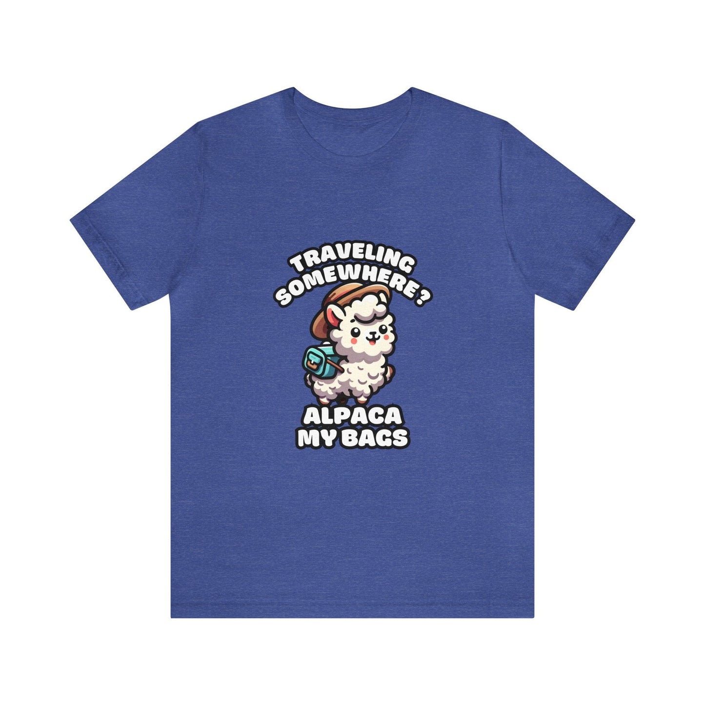 Traveling Somewhere? Alpaca My Bags - Alpaca T-shirt Heather True Royal / S