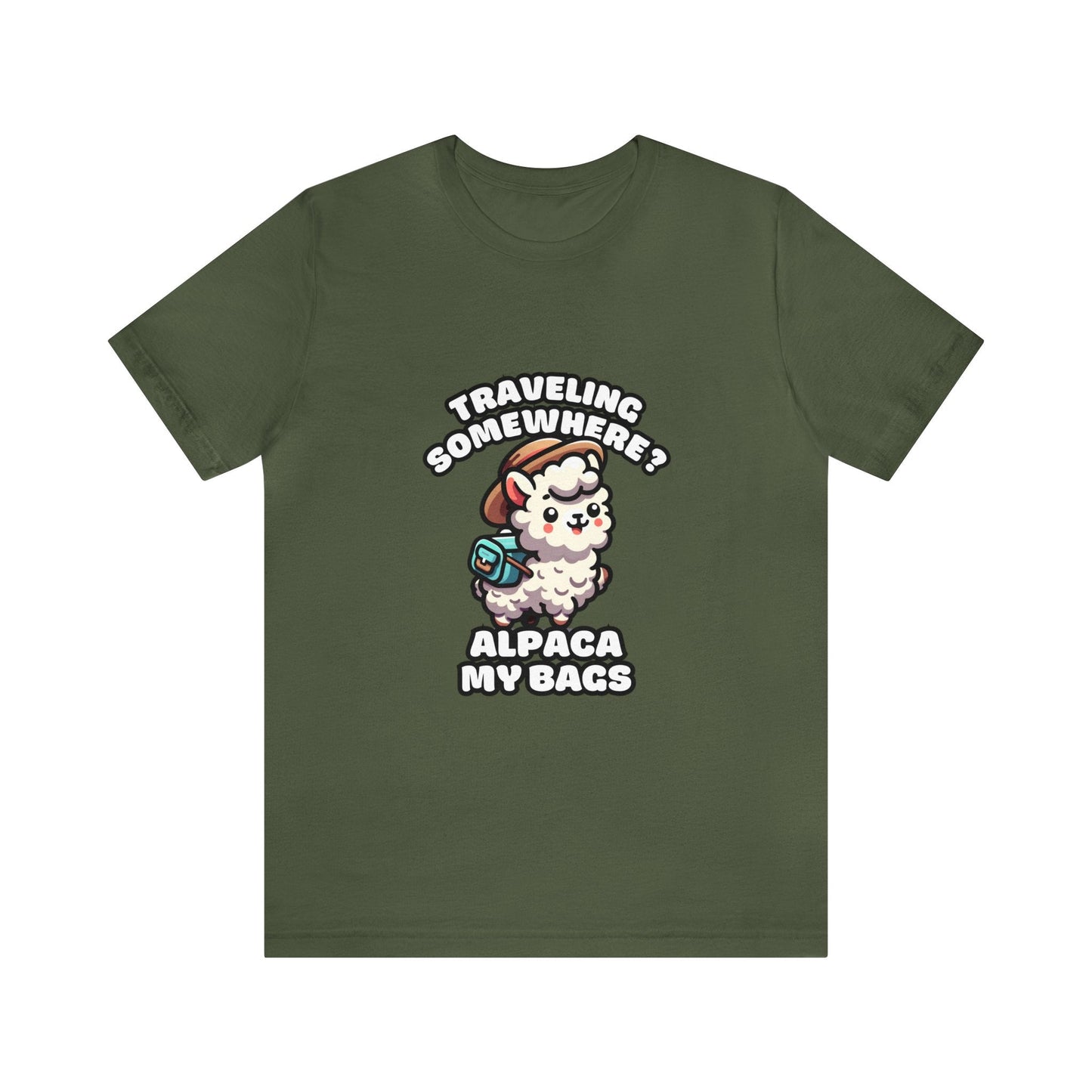 Traveling Somewhere? Alpaca My Bags - Alpaca T-shirt Military Green / XS
