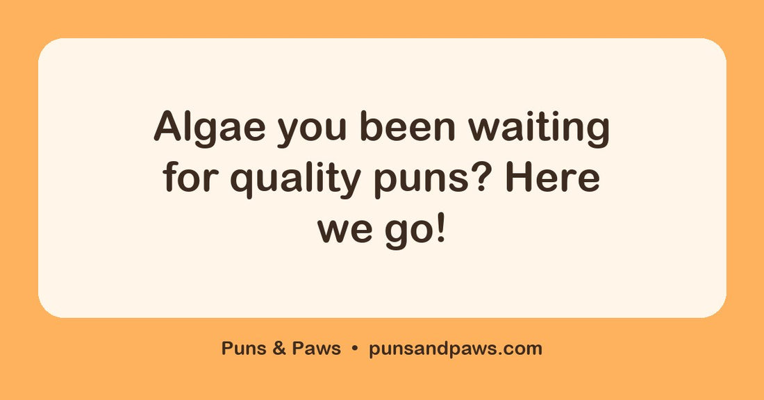 Algae puns hero card by Puns & Paws: "Algae you been waiting for quality puns? Here we go!"
