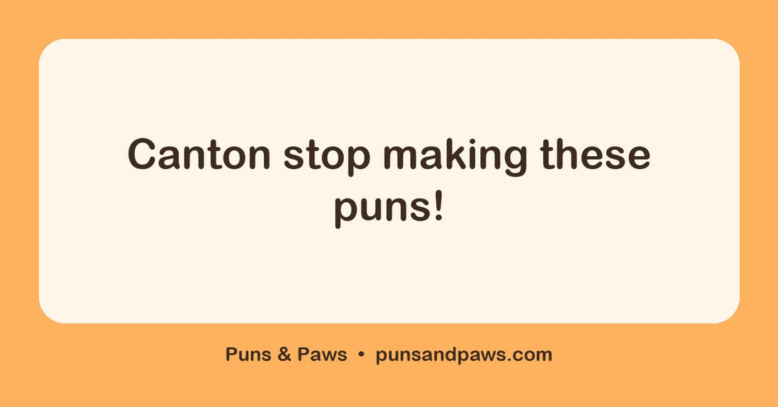 China puns hero card by Puns & Paws: "Canton stop making these puns!"