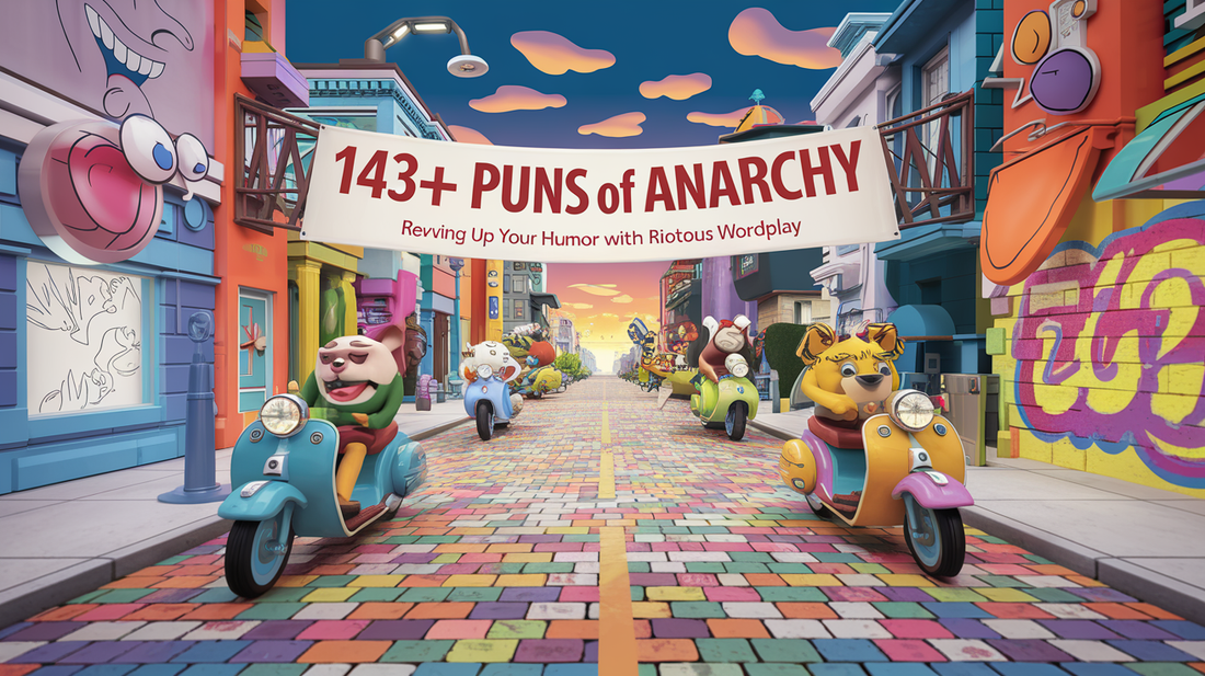 Featured image for 143+ Puns of Anarchy: Revving Up Your Humor with Riotous Wordplay