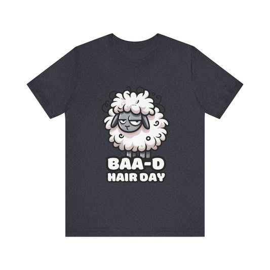 Baa-d Hair - Sheep T-shirt Heather Navy / S