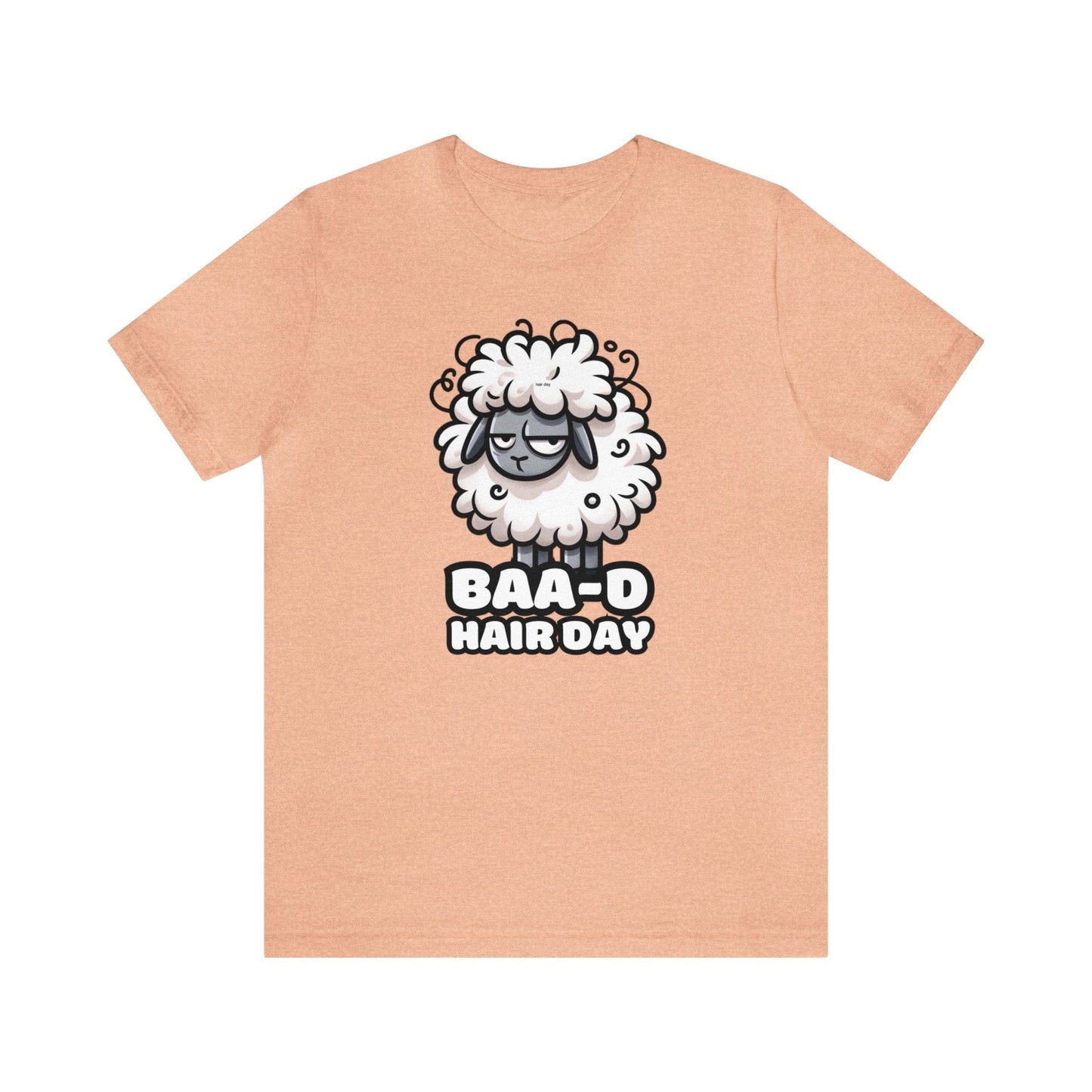 Baa-d Hair - Sheep T-shirt Heather Peach / S
