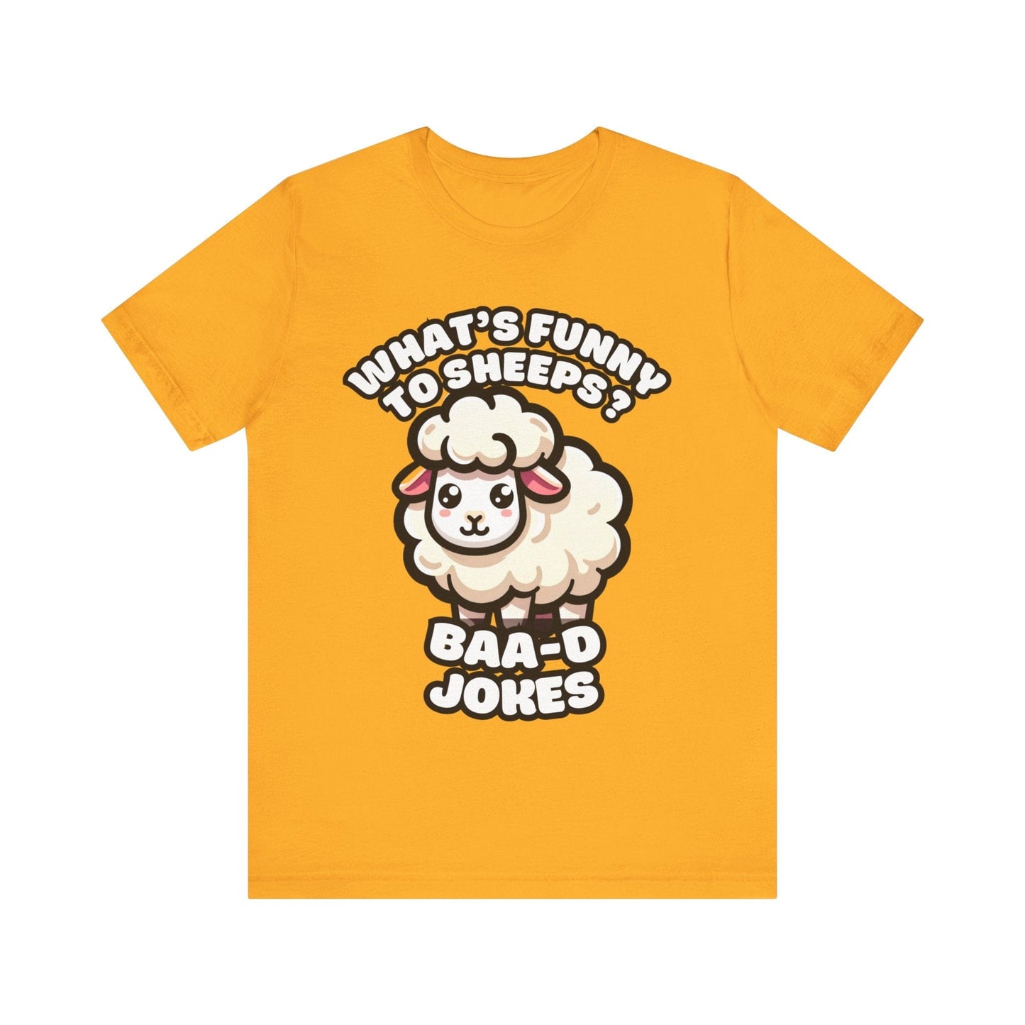 Baa-d Jokes - Sheep T-shirt Gold / S