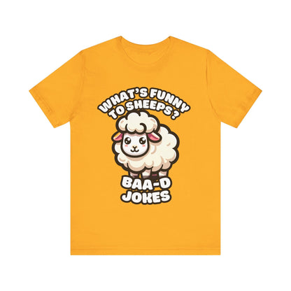 Baa-d Jokes - Sheep T-shirt Gold / S