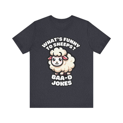 Baa-d Jokes - Sheep T-shirt Heather Navy / S