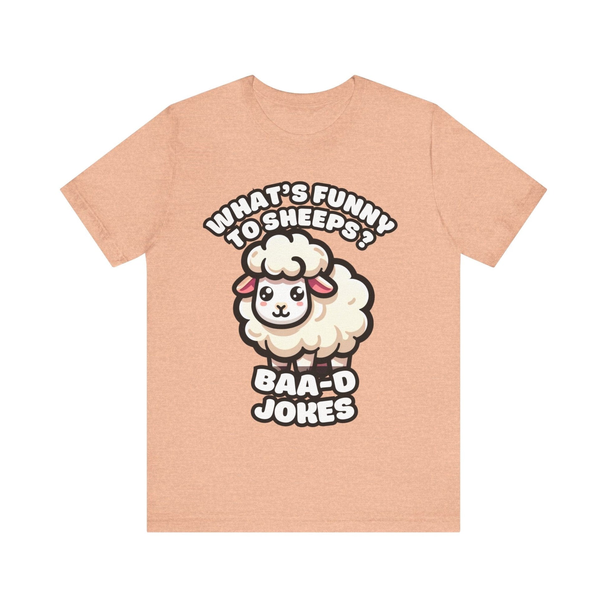 Baa-d Jokes - Sheep T-shirt Heather Peach / S