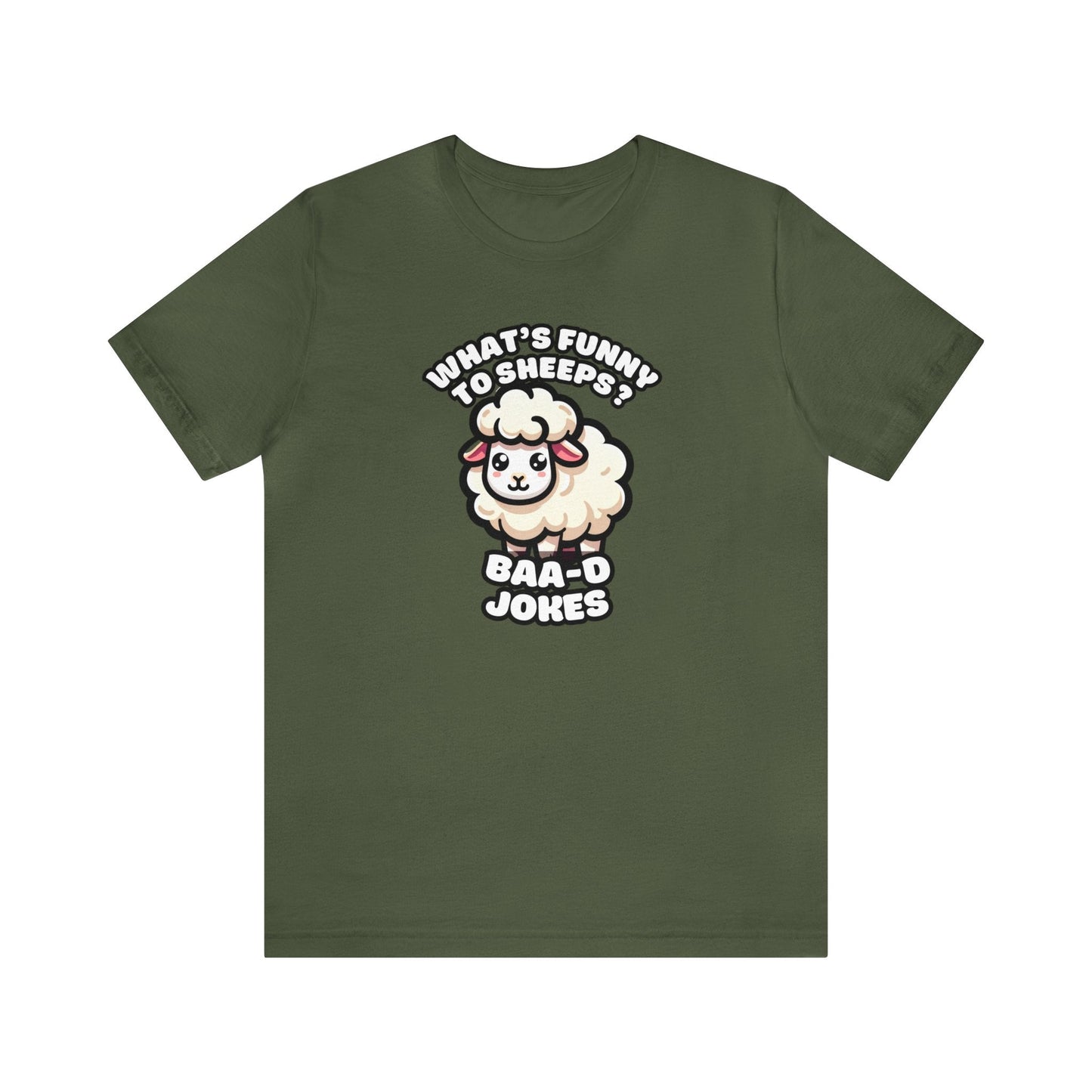 Baa-d Jokes - Sheep T-shirt Military Green / S