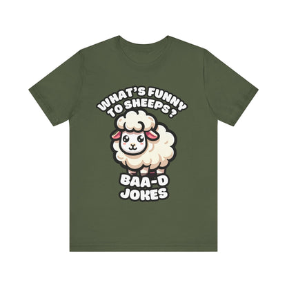 Baa-d Jokes - Sheep T-shirt Military Green / S