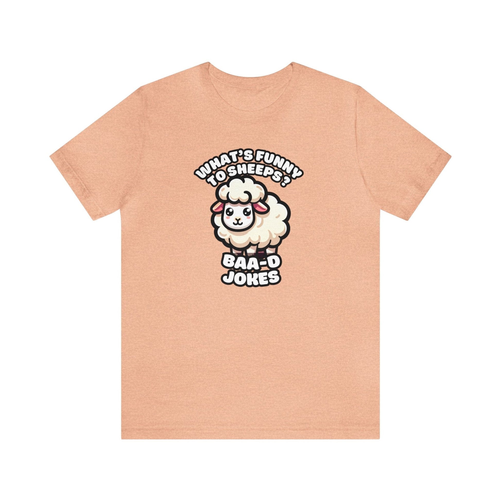 Baa-d Jokes - Sheep T-shirt Peach / S
