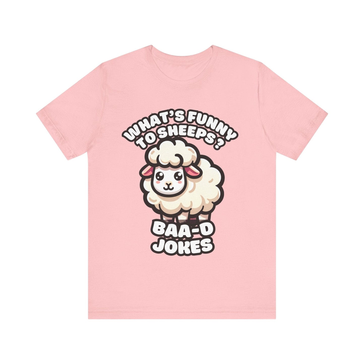 Baa-d Jokes - Sheep T-shirt Pink / S