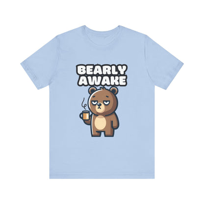 Bearly Awake - Bear T-shirt Baby Blue / S