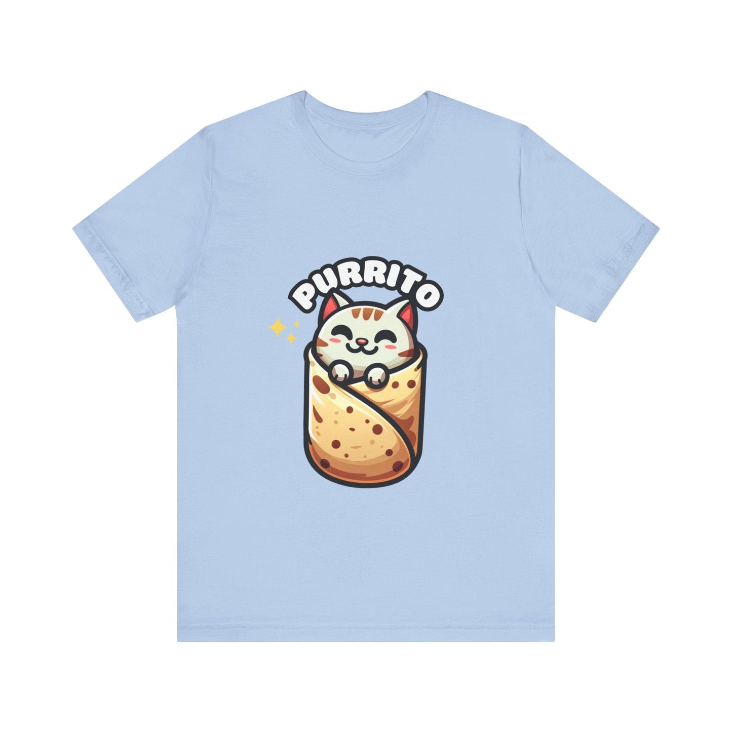 Cutie Cat Burrito - Burrito T-shirt Baby Blue / S