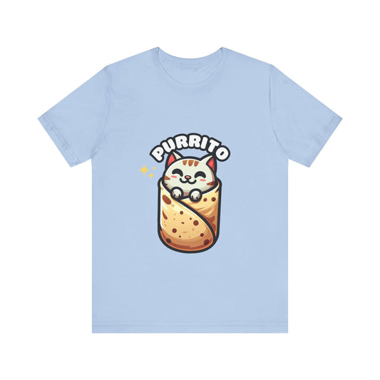 Cutie Cat Burrito - Burrito T-shirt Baby Blue / S