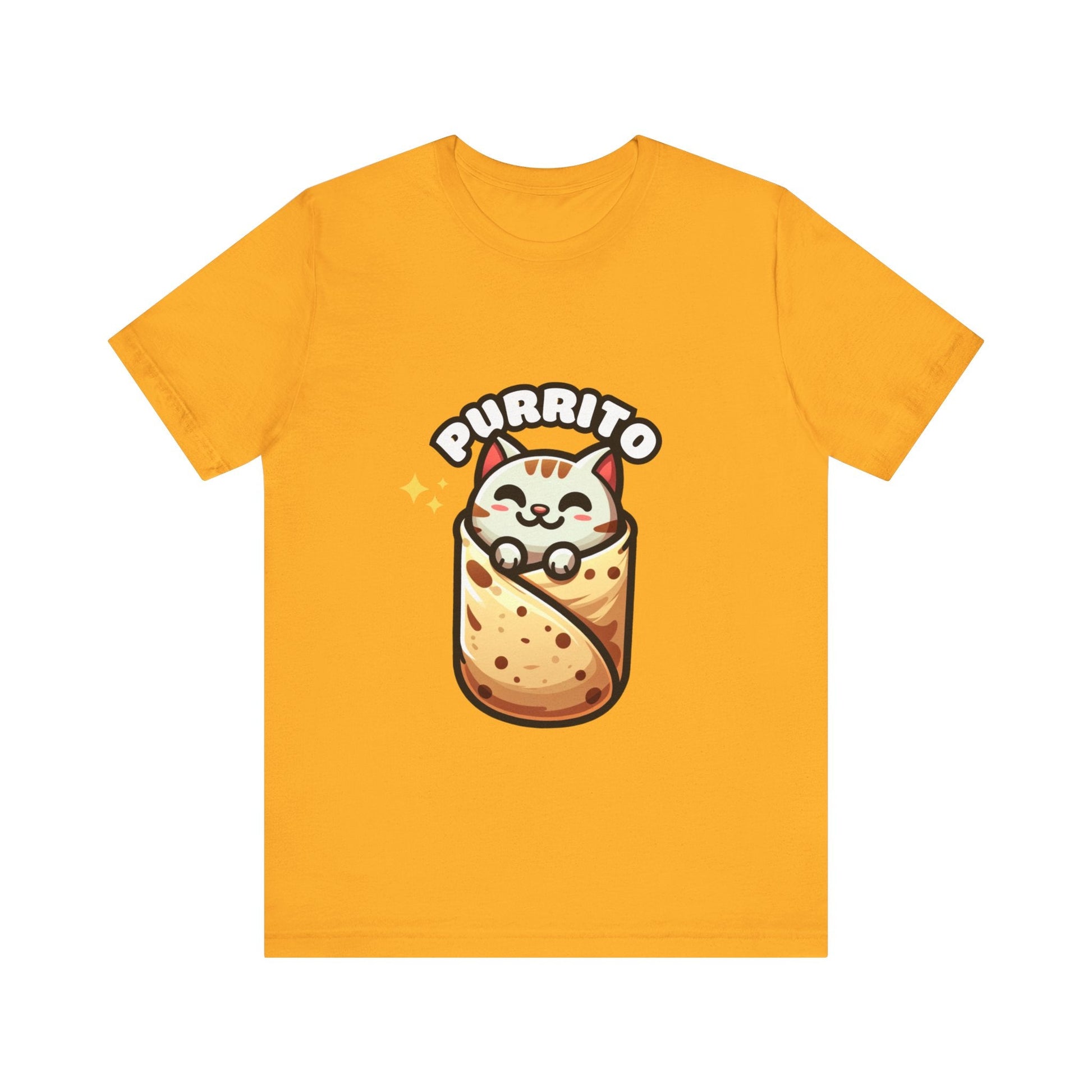 Cutie Cat Burrito - Burrito T-shirt Gold / S