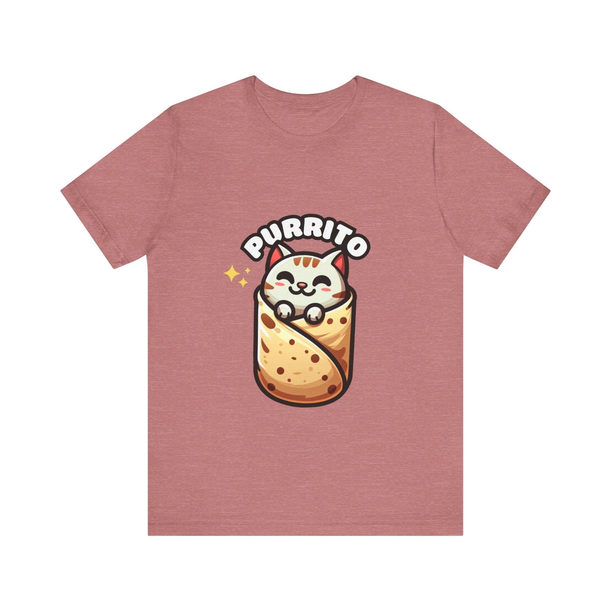 Cutie Cat Burrito - Burrito T-shirt Heather Mauve / S