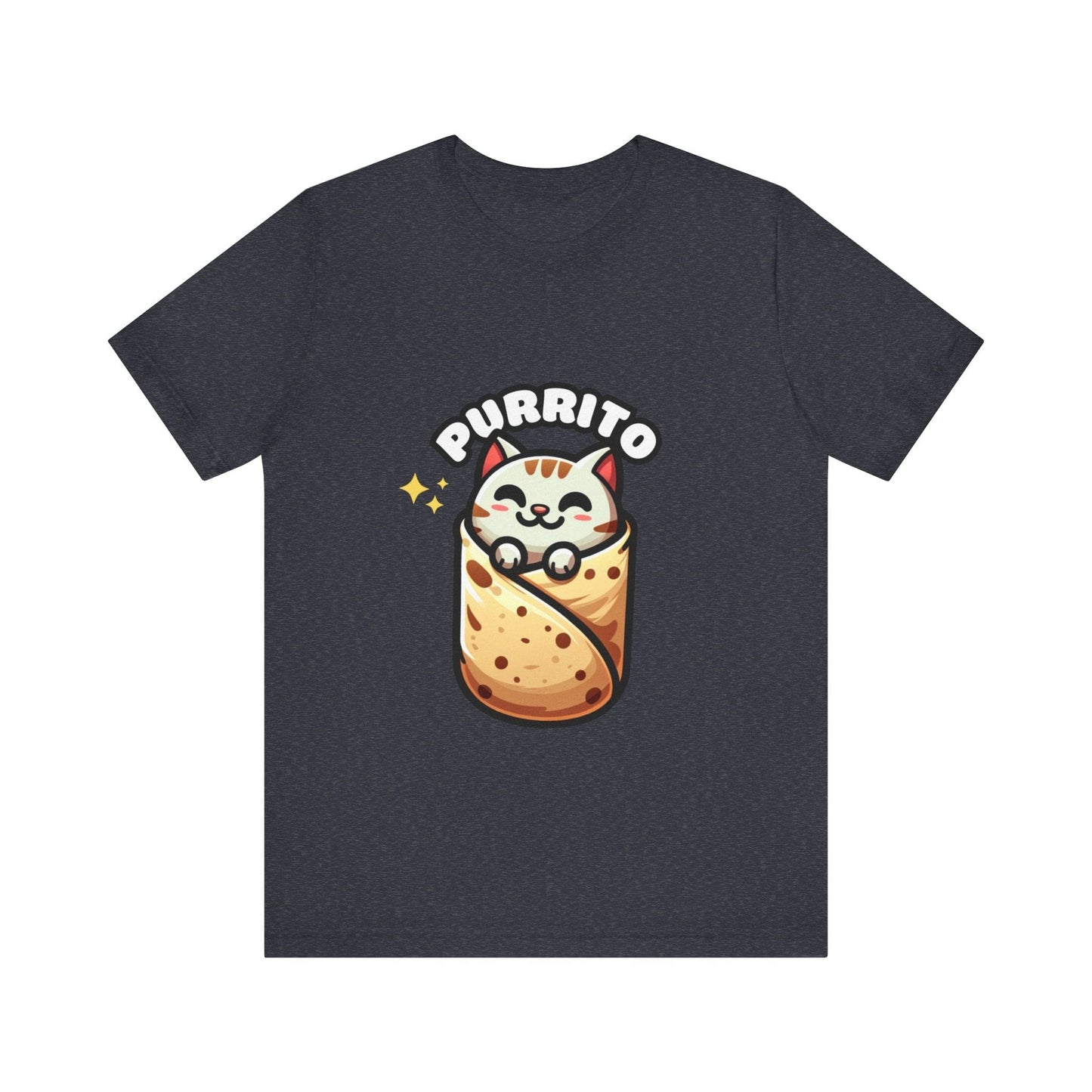 Cutie Cat Burrito - Burrito T-shirt Heather Navy / S