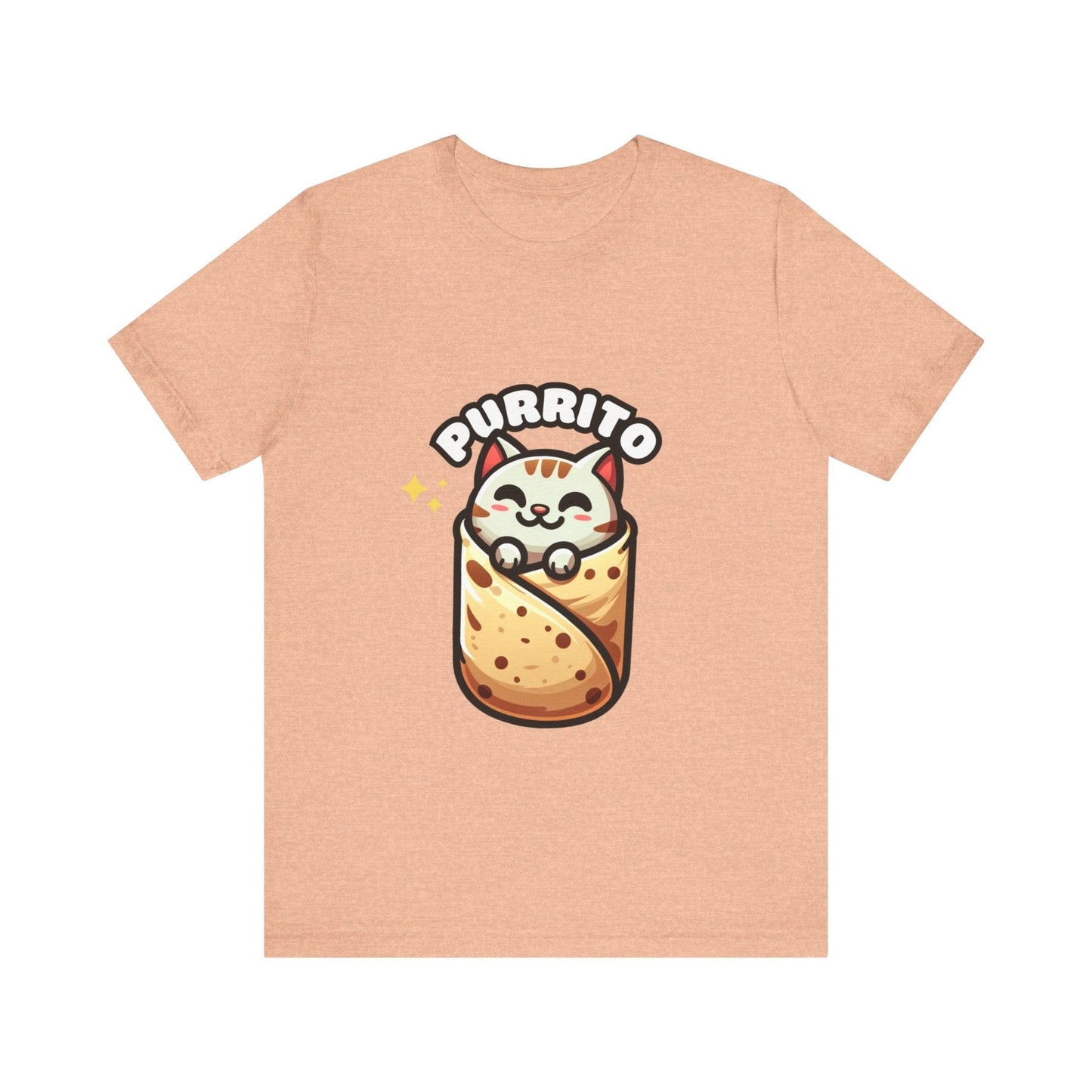 Cutie Cat Burrito - Burrito T-shirt Heather Peach / S