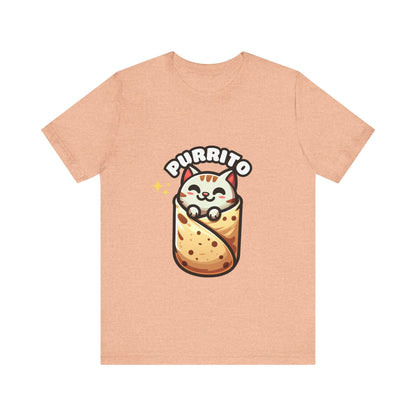 Cutie Cat Burrito - Burrito T-shirt Heather Peach / S