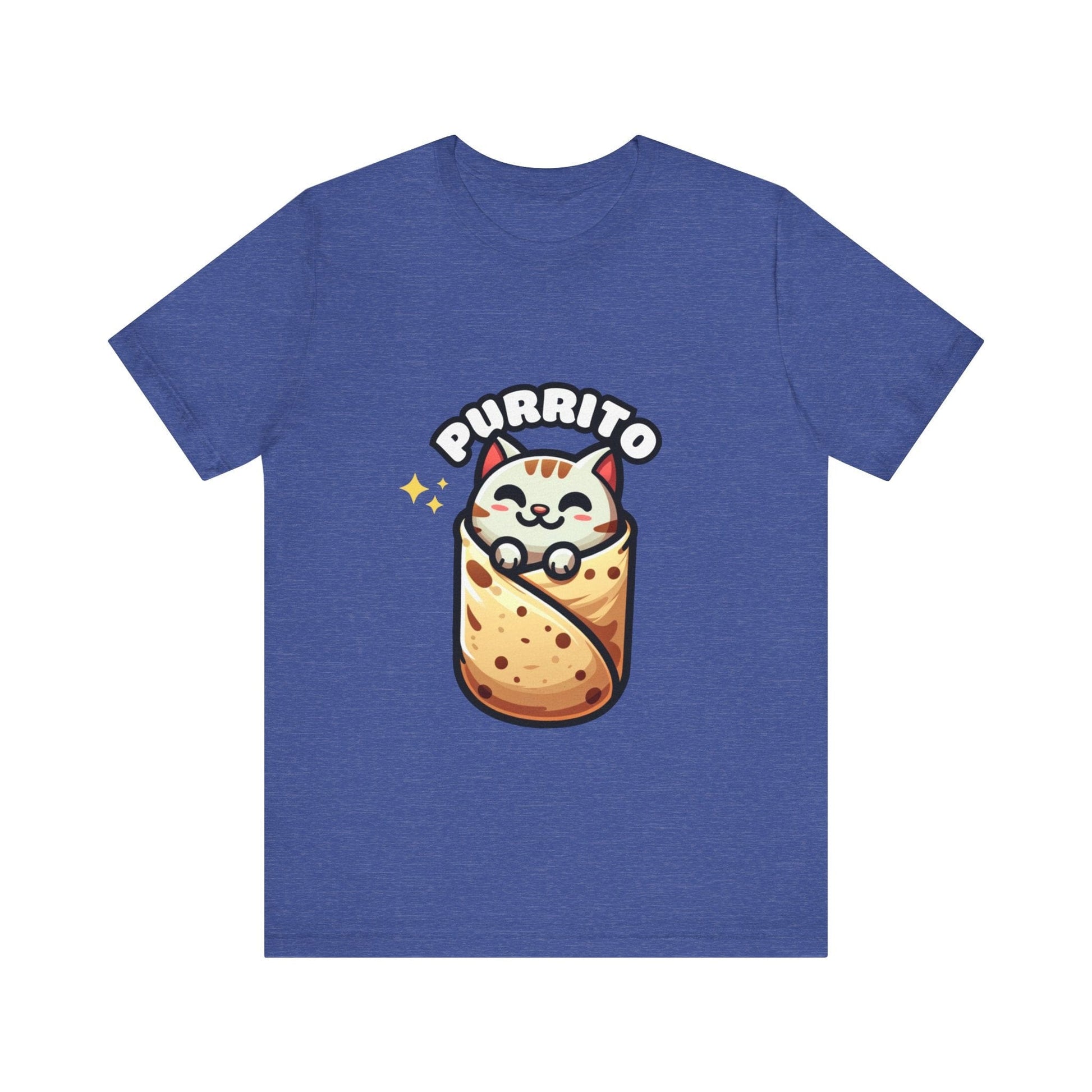 Cutie Cat Burrito - Burrito T-shirt Heather True Royal / S