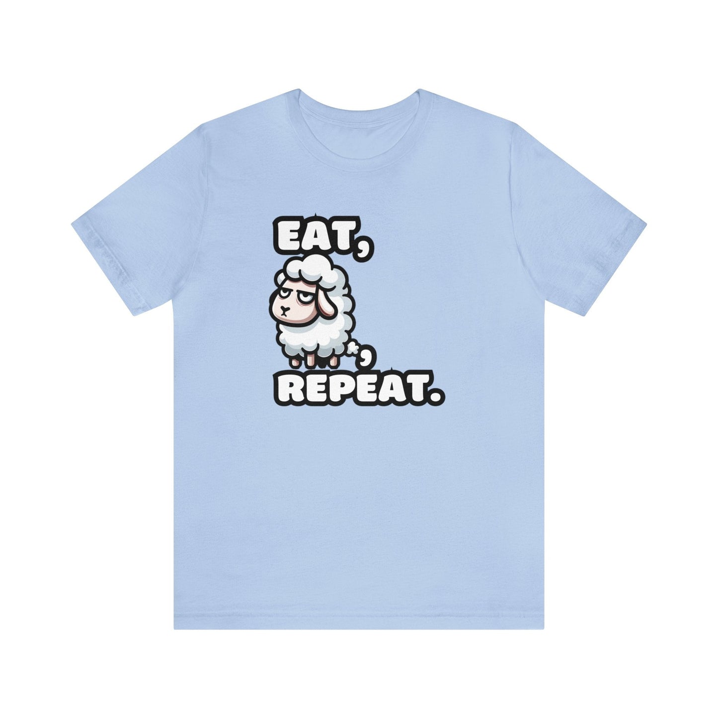 Eat, Sheep, Repeat - Sheep T-shirt Baby Blue / S