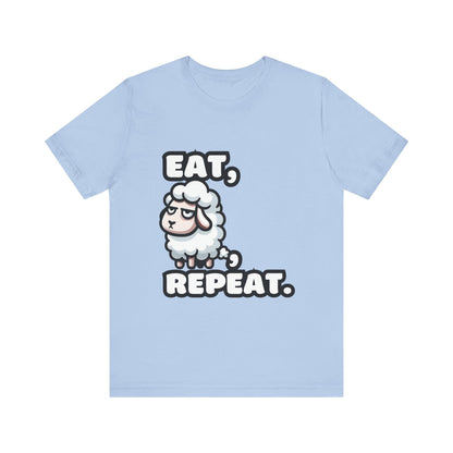 Eat, Sheep, Repeat - Sheep T-shirt Baby Blue / S