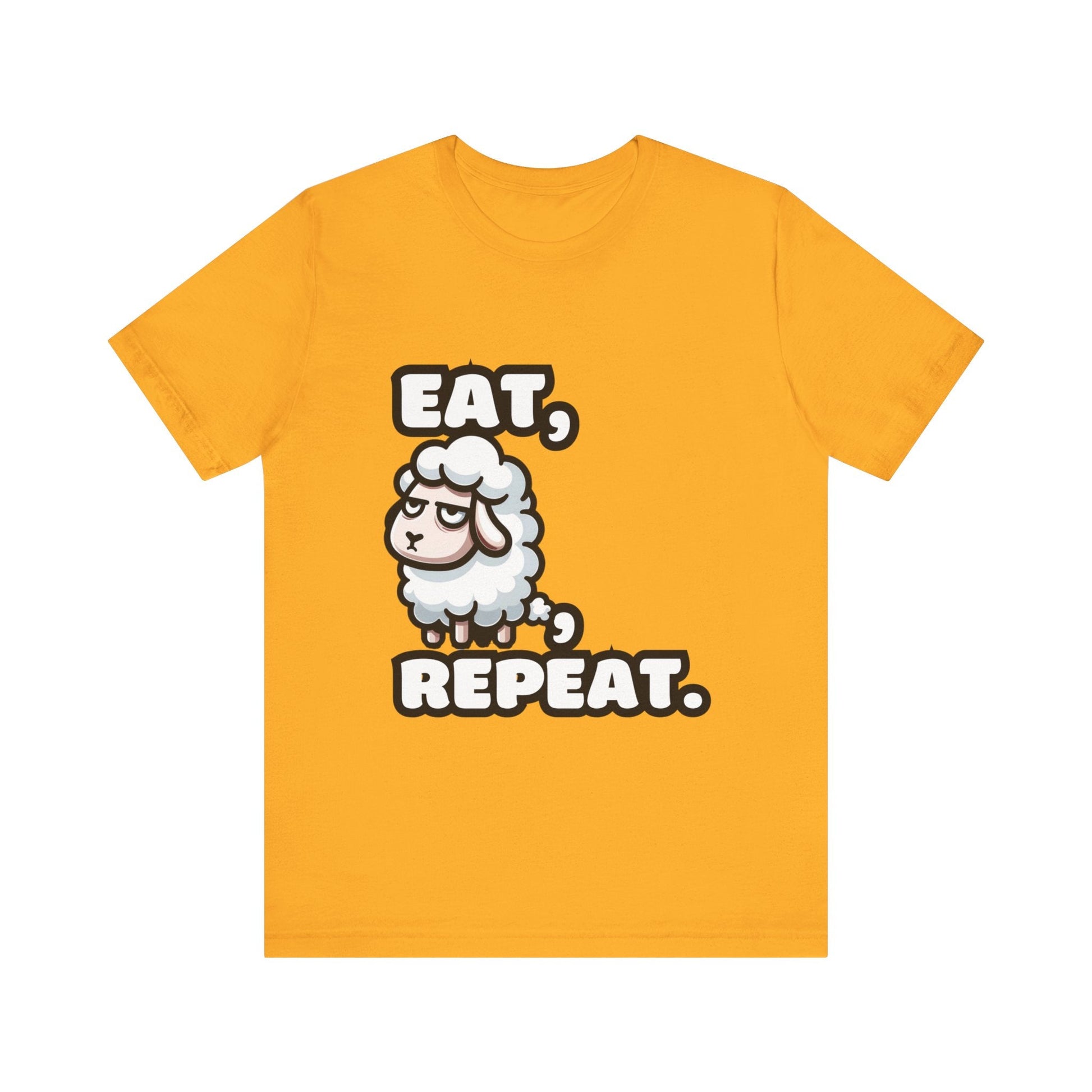 Eat, Sheep, Repeat - Sheep T-shirt Gold / S