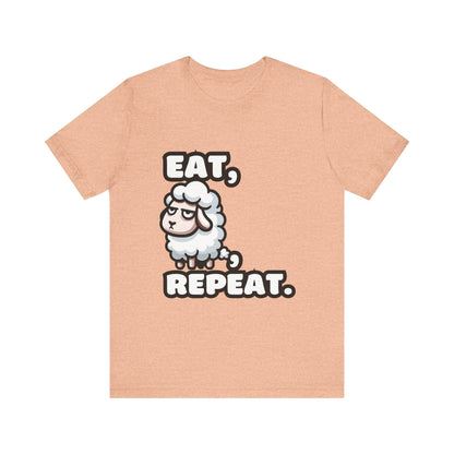 Eat, Sheep, Repeat - Sheep T-shirt Heather Peach / S