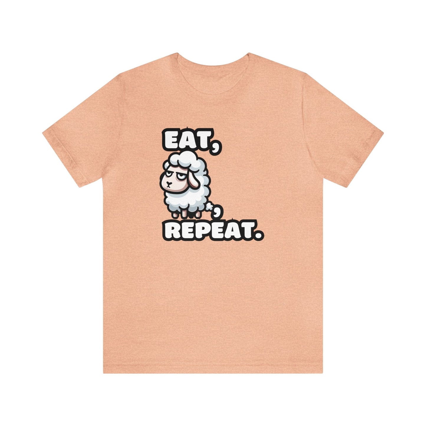 Eat, Sheep, Repeat - Sheep T-shirt Peach / S