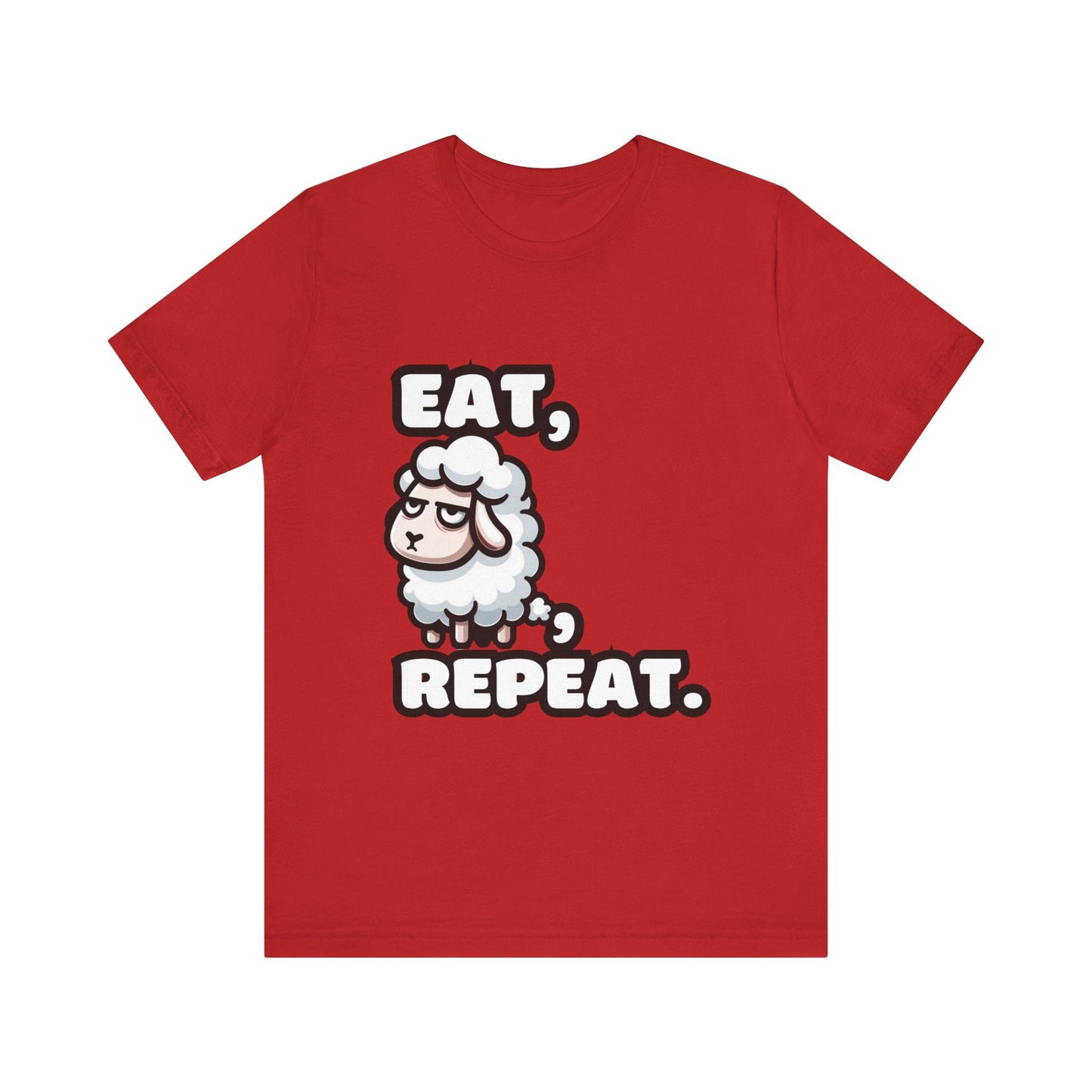 Eat, Sheep, Repeat - Sheep T-shirt Red / S