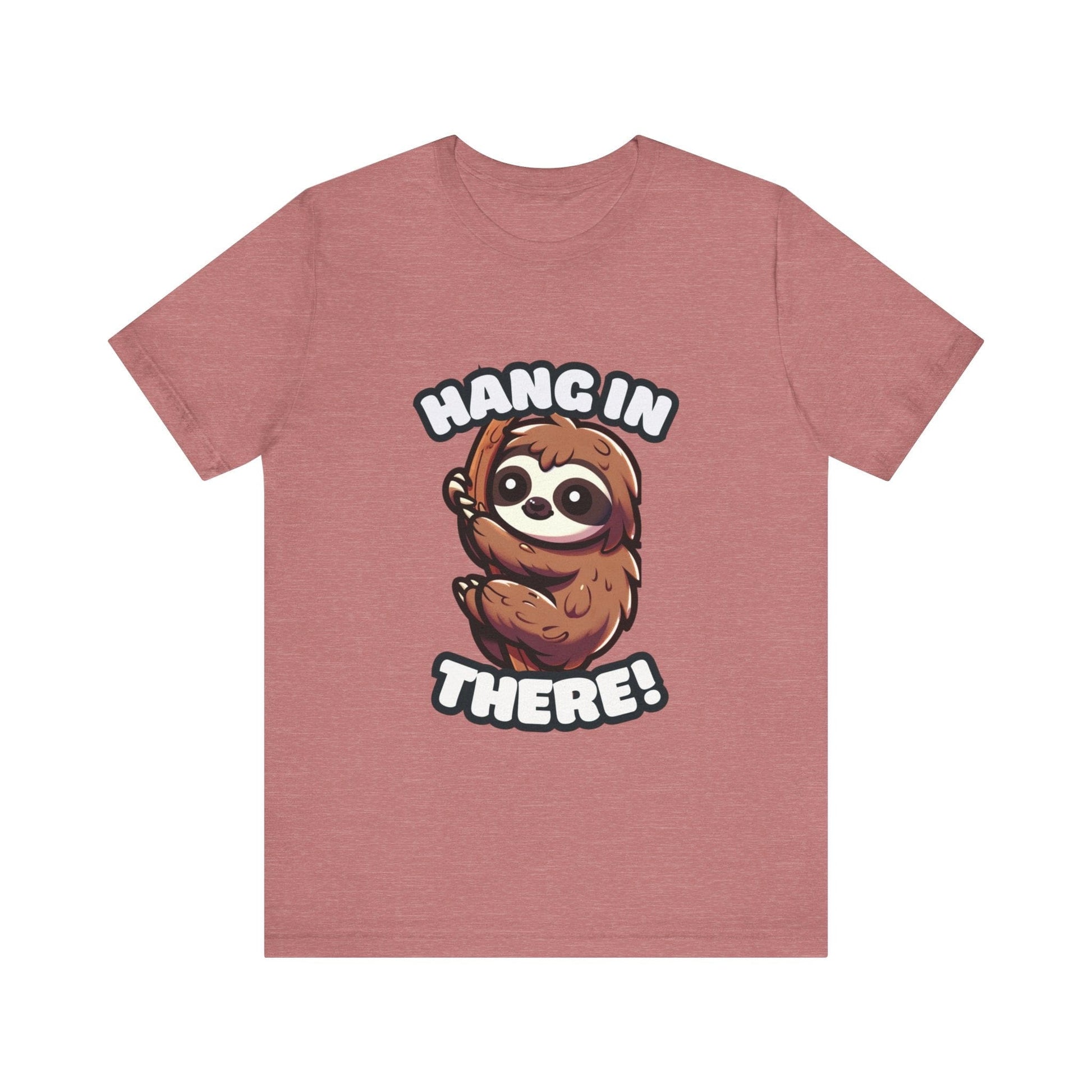 Hang In There - Sloth T-shirt Heather Mauve / S