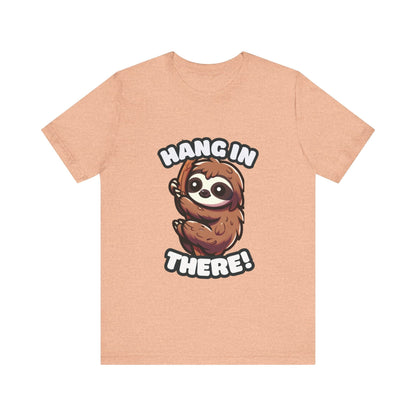 Hang In There - Sloth T-shirt Heather Peach / S