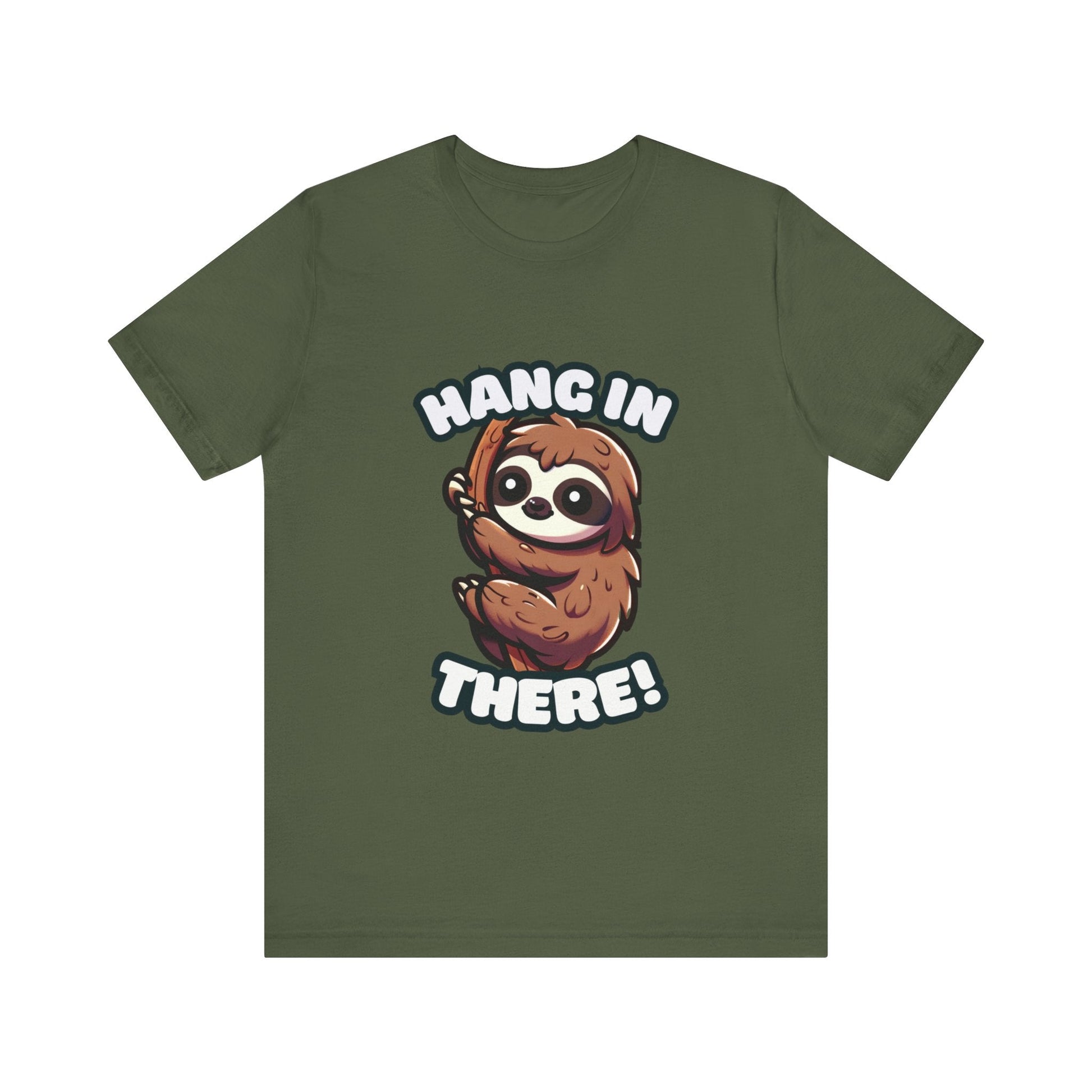 Hang In There - Sloth T-shirt Military Green / S