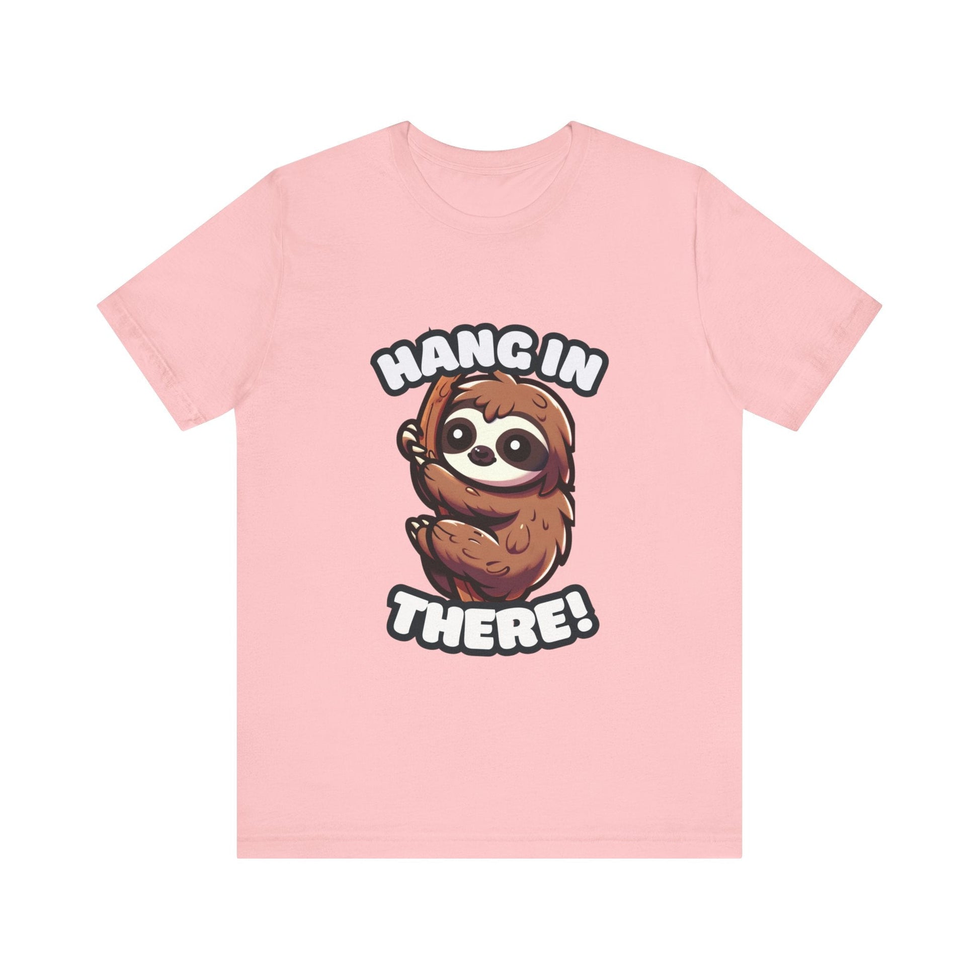 Hang In There - Sloth T-shirt Pink / S