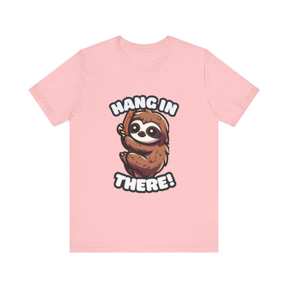 Hang In There - Sloth T-shirt Pink / S