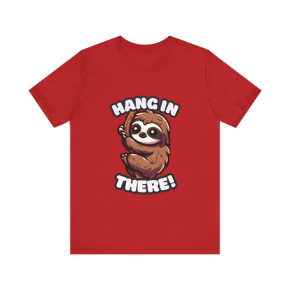 Hang In There - Sloth T-shirt Red / S