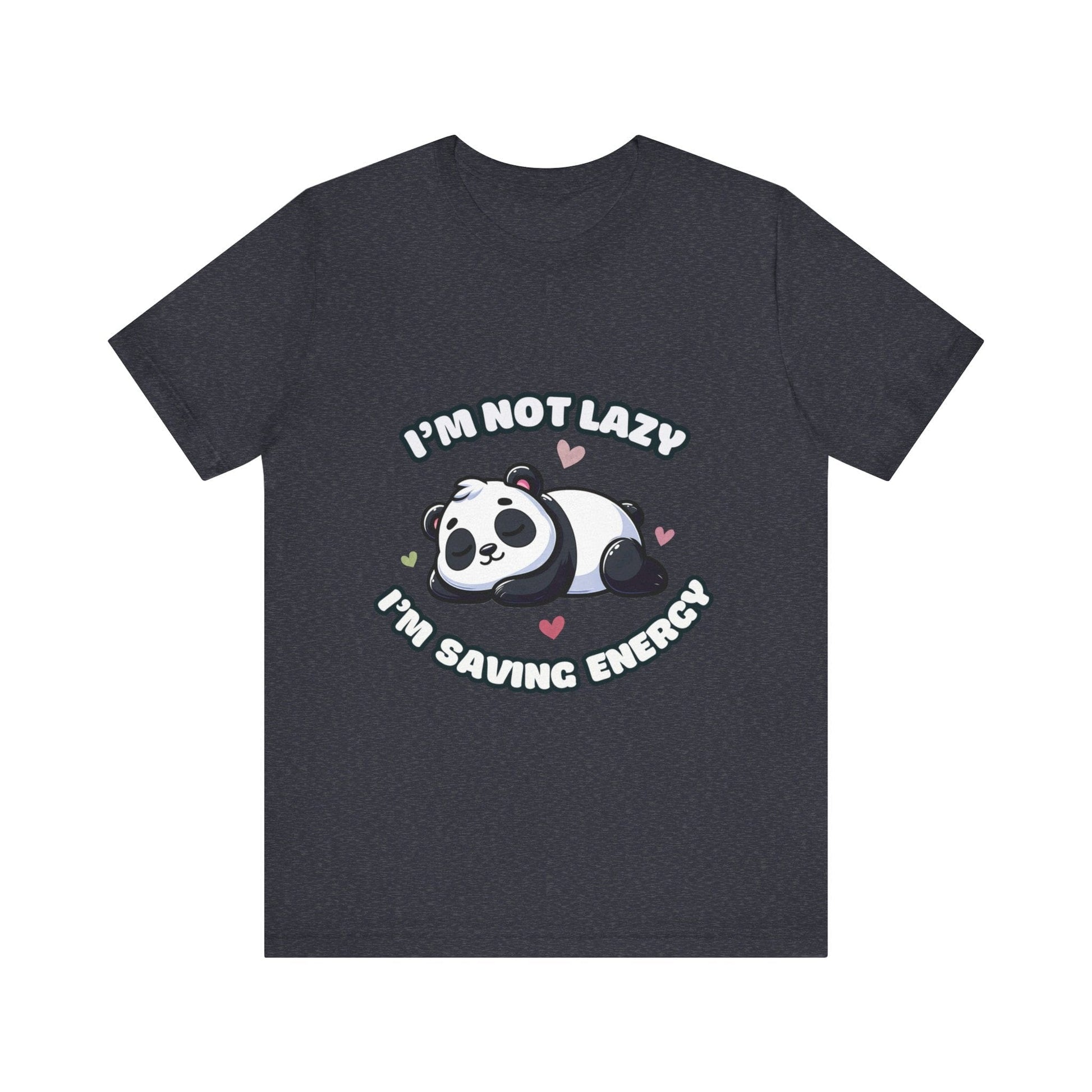 I'm Not Lazy I'm Saving Energy - Panda T-shirt Heather Navy / S