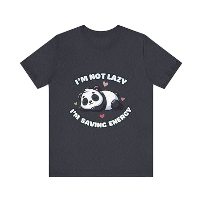 I'm Not Lazy I'm Saving Energy - Panda T-shirt Heather Navy / S