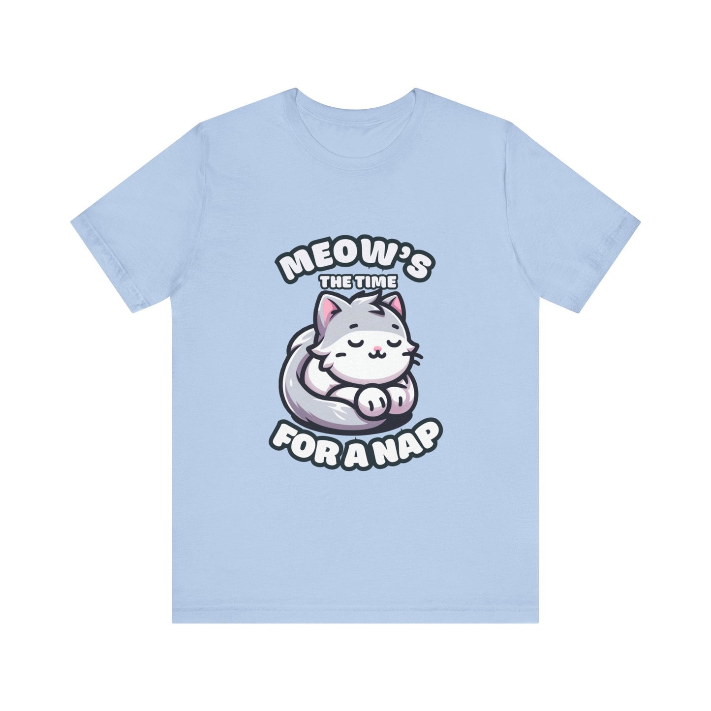 Meow's The Time For A Nap - Cat T-shirt Baby Blue / S